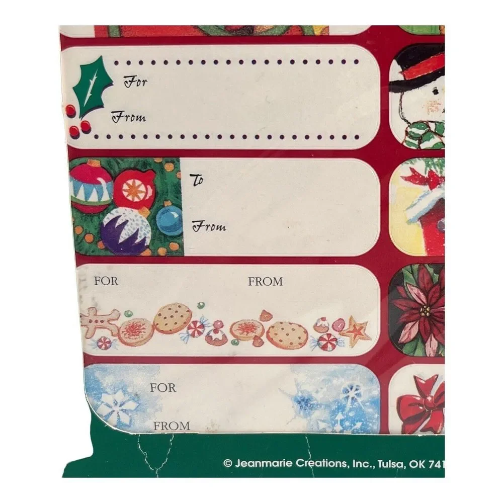 Lot of 2 Peel & Stick Vtg Christmas Gift Tags (70) Smaller‎ (20) Large Foil USA
